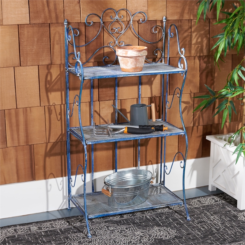 Safavieh Torus 3-Tier Iron Shelf in Blue