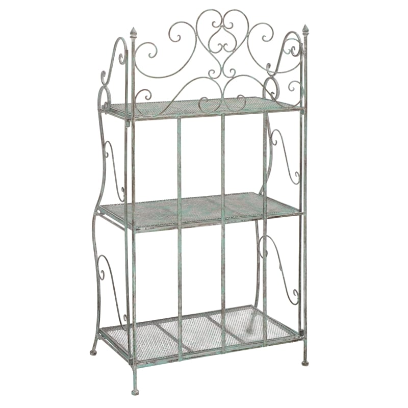 Safavieh Torus 3-Tier Iron Shelf in Green