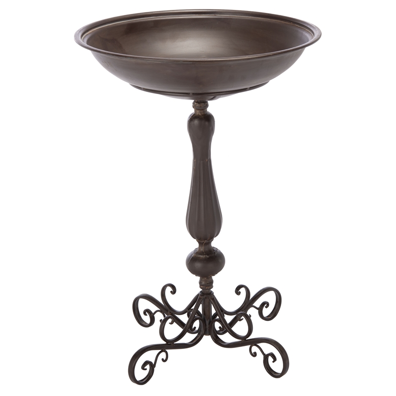 Safavieh Orian Iron Bird Bath in Brown