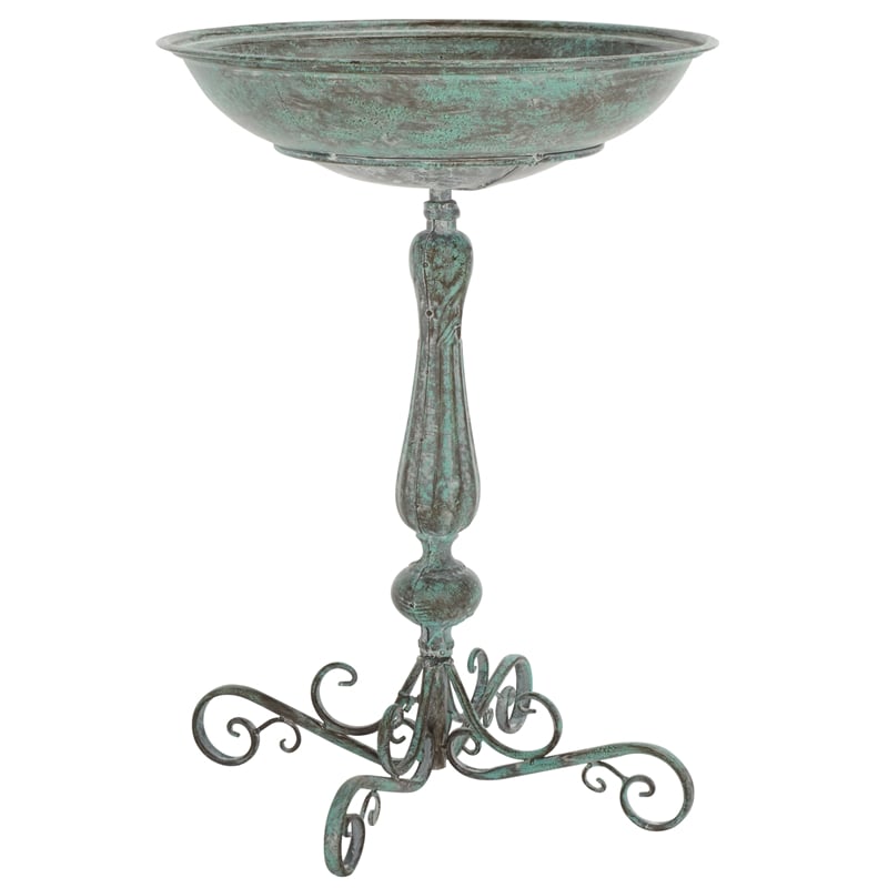 Safavieh Orian Iron Bird Bath in Green