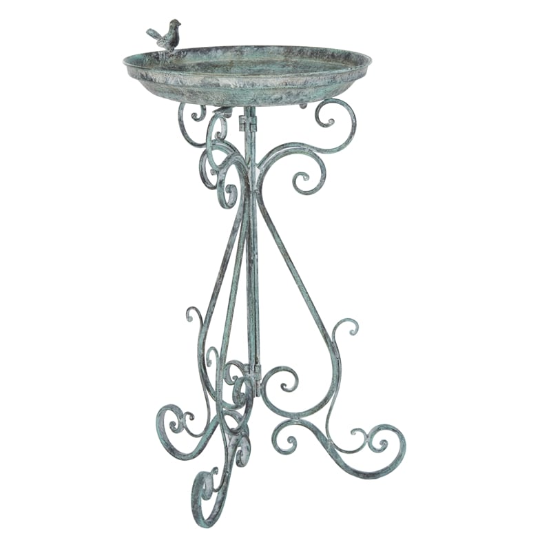 Safavieh Ashlan Iron Bird Bath in Green