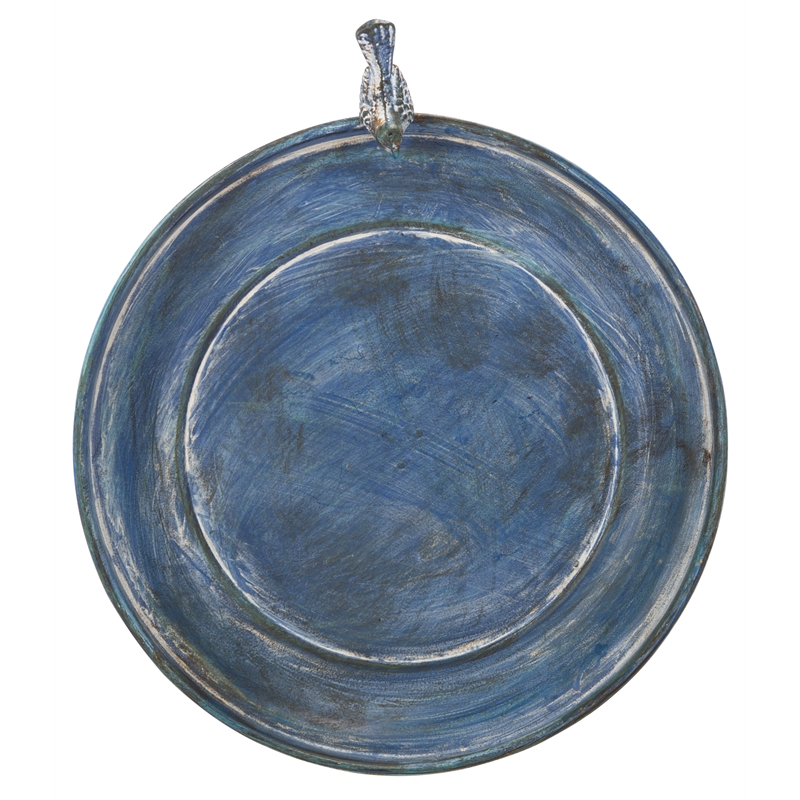 Safavieh Ashlan Iron Bird Bath in Blue