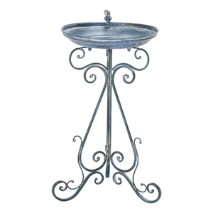 Safavieh Ashlan Iron Bird Bath in Blue