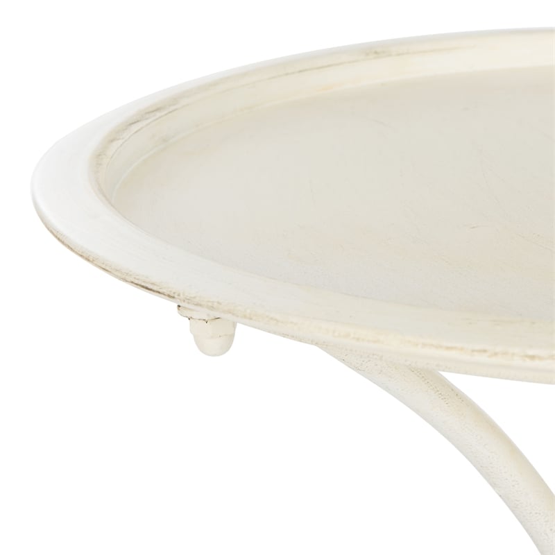Safavieh Kensi Iron Bird Bath in Pearl / White