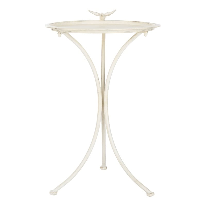 Safavieh Kensi Iron Bird Bath in Pearl / White