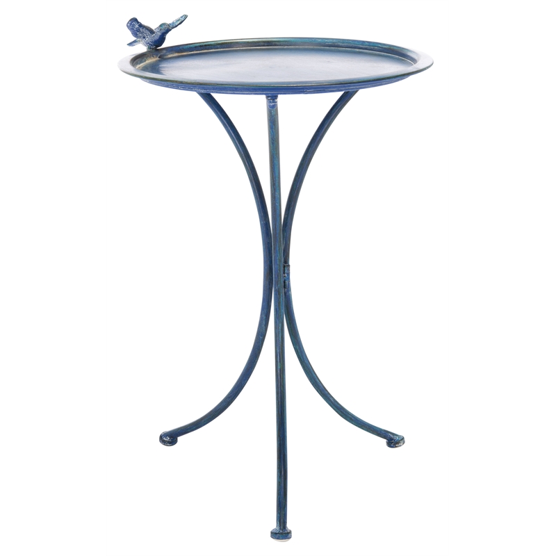 Safavieh Kensi Iron Bird Bath in Blue