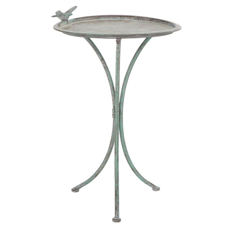 Safavieh Kensi Iron Bird Bath in Green