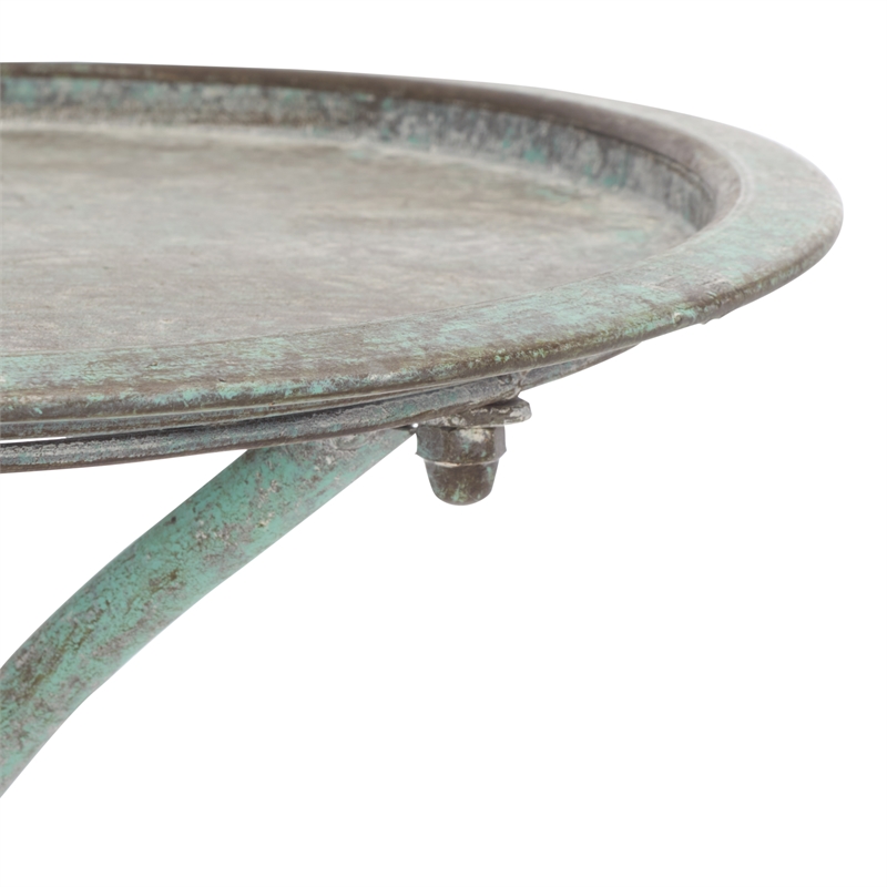 Safavieh Kensi Iron Bird Bath in Green