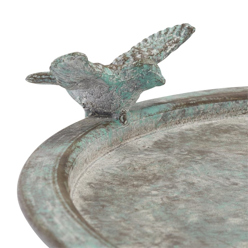 Safavieh Kensi Iron Bird Bath in Green