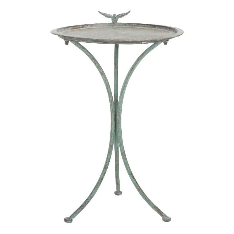 Safavieh Kensi Iron Bird Bath in Green