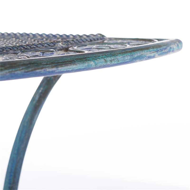 Safavieh Genson Half-Moon Iron Console Table in Blue