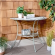 Safavieh Genson Half-Moon Iron Console Table in Green