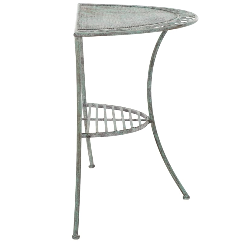 Safavieh Genson Half-Moon Iron Console Table in Green