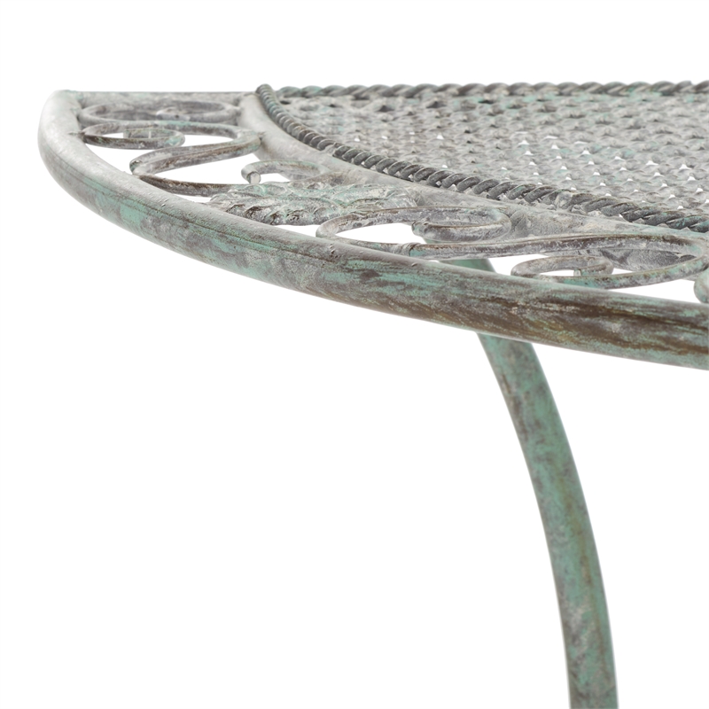 Safavieh Genson Half-Moon Iron Console Table in Green