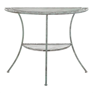 Safavieh Genson Half-Moon Iron Console Table in Green