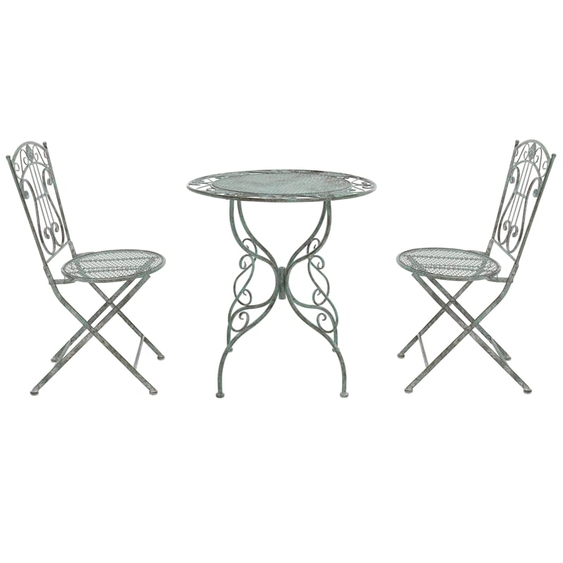 Safavieh Semly 3Pcs Iron Bistro Setting in Green