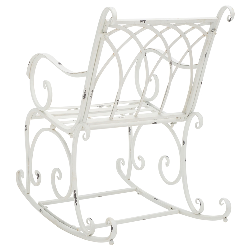 Safavieh Medrano Iron Rocking Chair in White