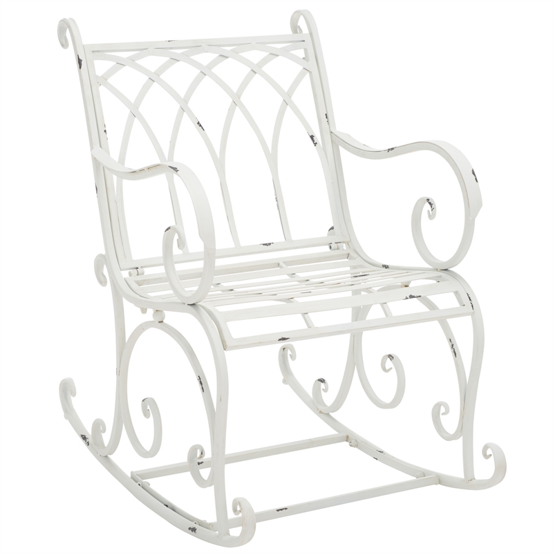 Safavieh Medrano Iron Rocking Chair in White