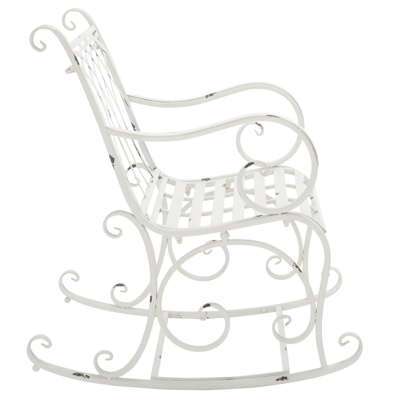 Safavieh Medrano Iron Rocking Chair in White