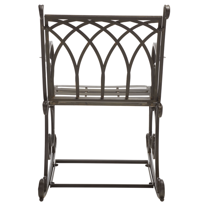 Safavieh Medrano Iron Rocking Chair in Brown