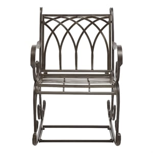 Safavieh Medrano Iron Rocking Chair in Brown