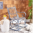 Safavieh Medrano Iron Rocking Chair in Blue