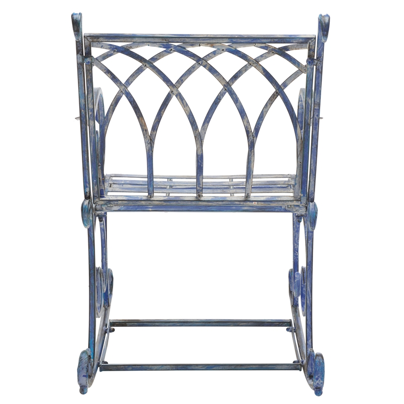 Safavieh Medrano Iron Rocking Chair in Blue