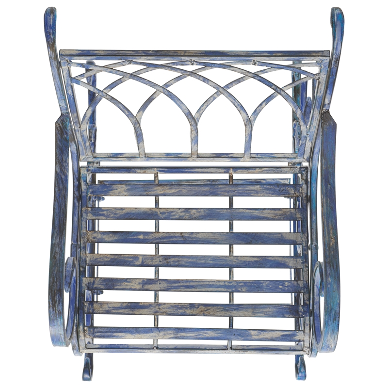 Safavieh Medrano Iron Rocking Chair in Blue