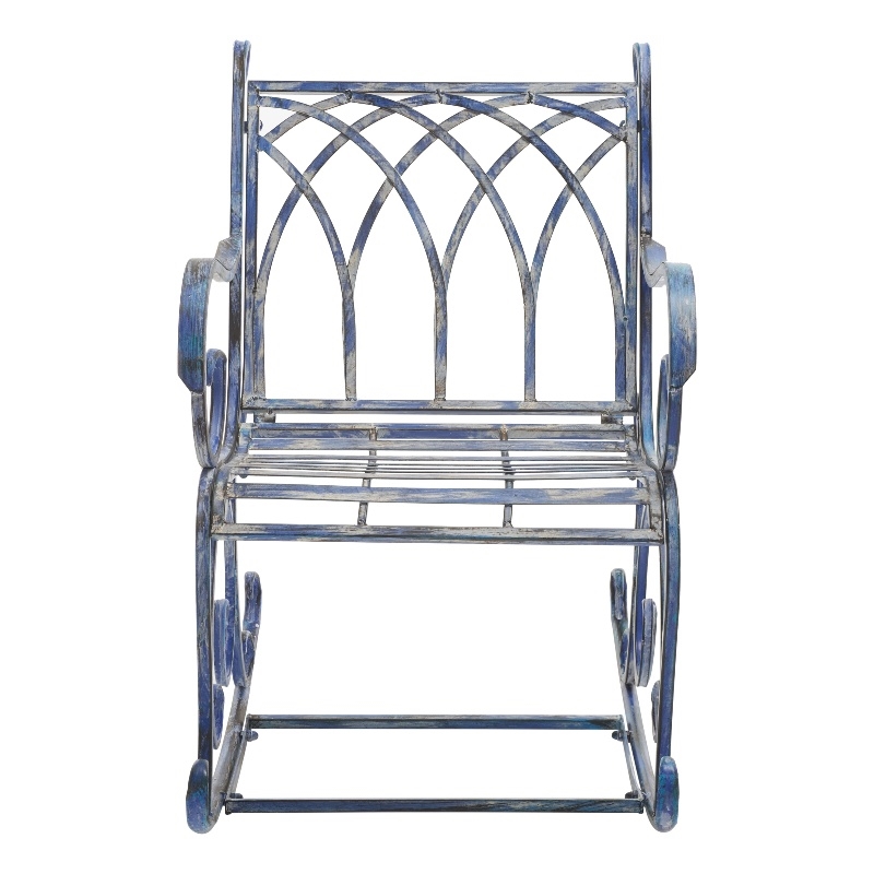 Safavieh Medrano Iron Rocking Chair in Blue