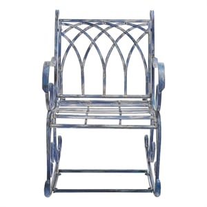 Safavieh Medrano Iron Rocking Chair in Blue