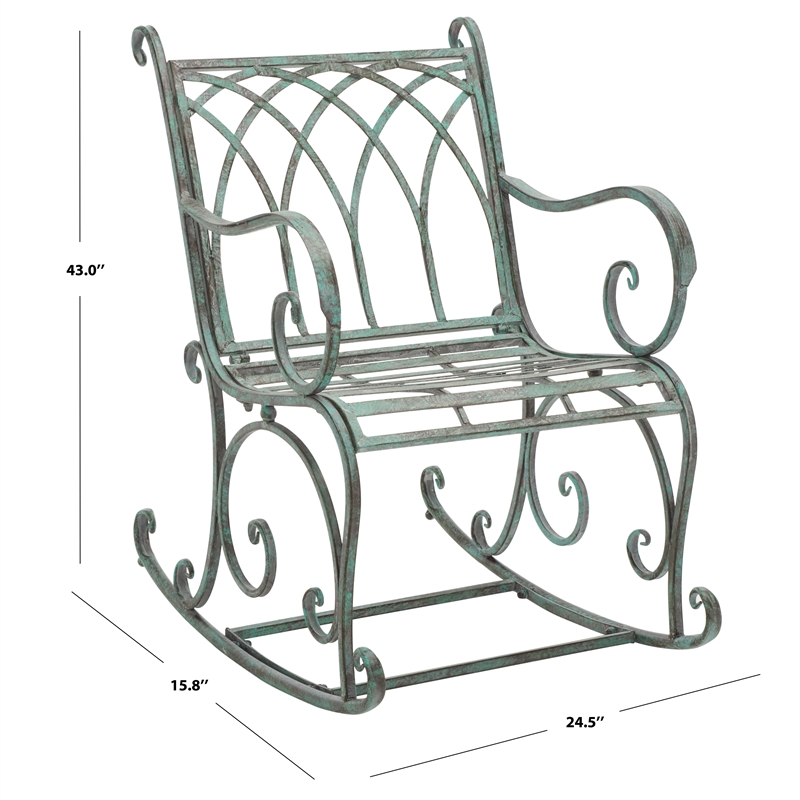 Safavieh Medrano Iron Rocking Chair in Green