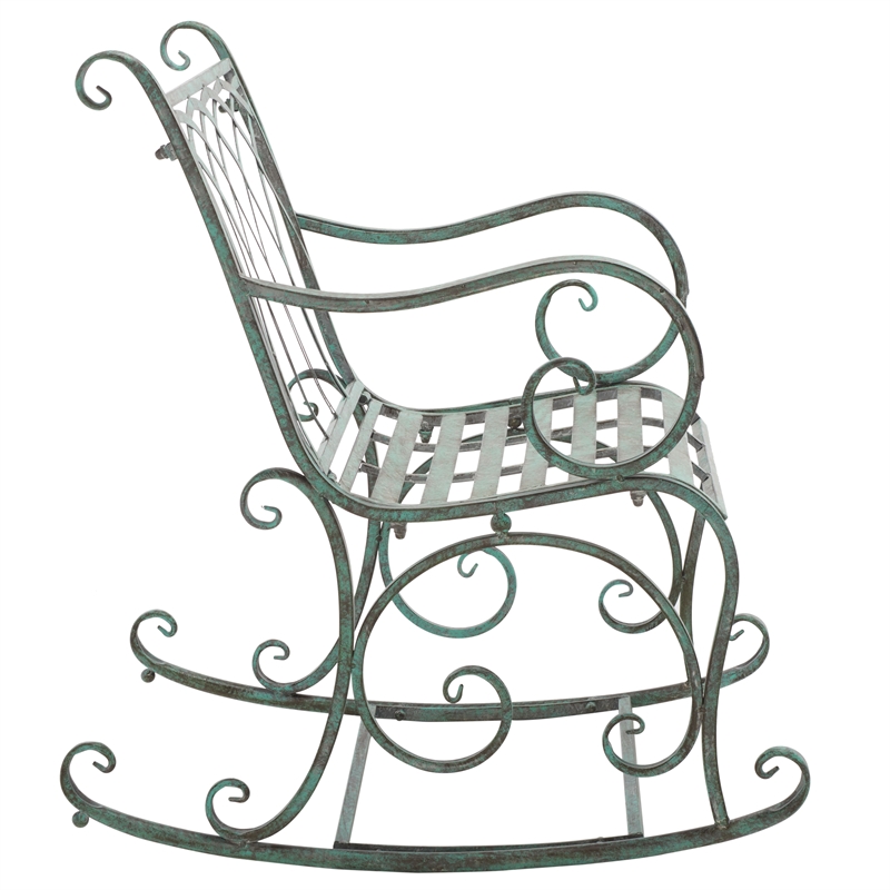 Safavieh Medrano Iron Rocking Chair in Green