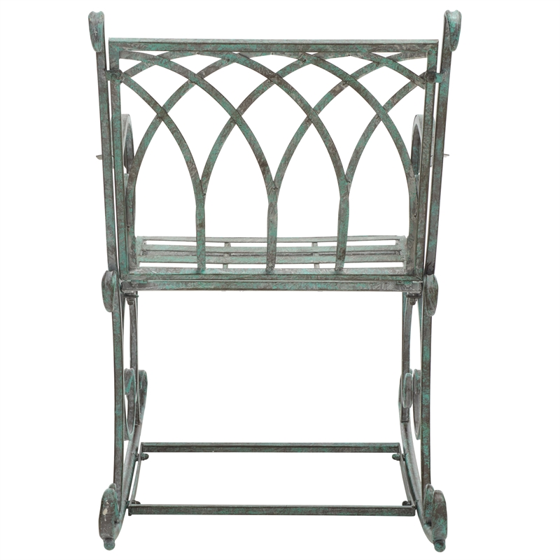 Safavieh Medrano Iron Rocking Chair in Green