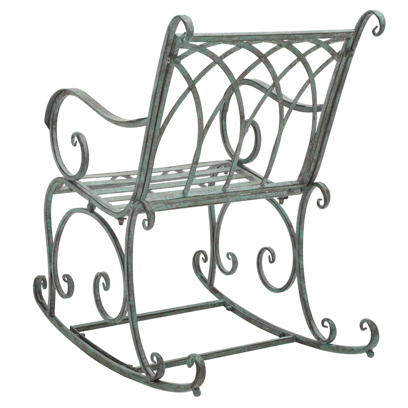 Safavieh Medrano Iron Rocking Chair in Green