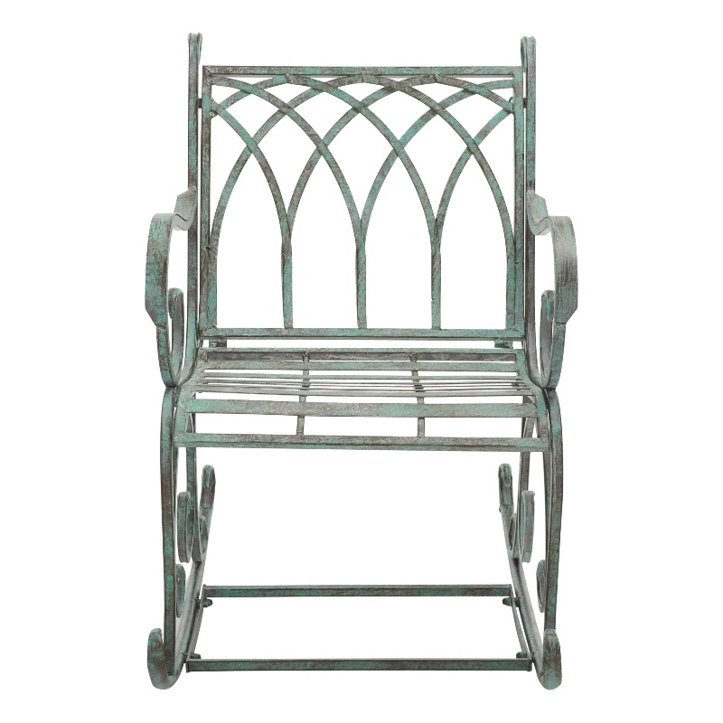 Safavieh Medrano Iron Rocking Chair in Green