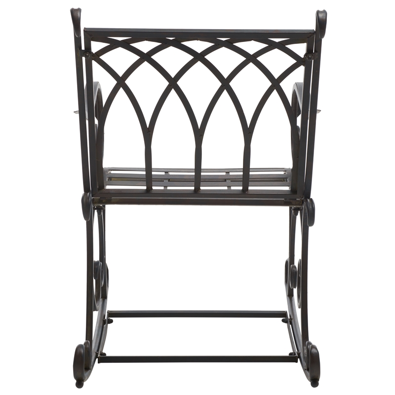 Safavieh Medrano Iron Rocking Chair in Black / Rust