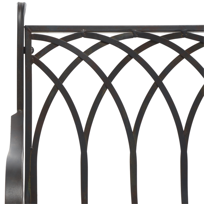 Safavieh Medrano Iron Rocking Chair in Black / Rust