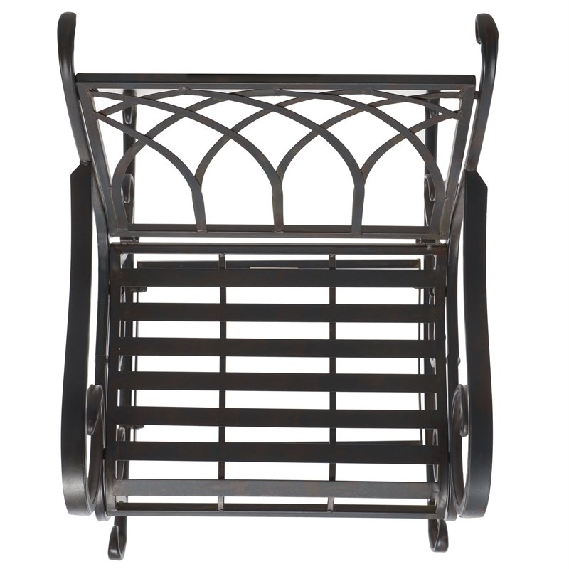 Safavieh Medrano Iron Rocking Chair in Black / Rust