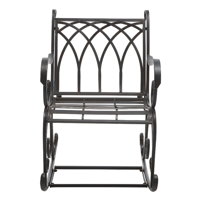 Safavieh Medrano Iron Rocking Chair in Black / Rust
