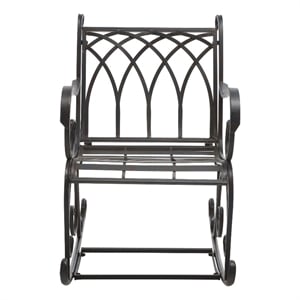 Safavieh Medrano Iron Rocking Chair in Black / Rust