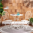 Safavieh Adriel 3Pc Iron Bistro Set in  White