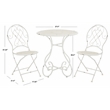 Safavieh Adriel 3Pc Iron Bistro Set in  White