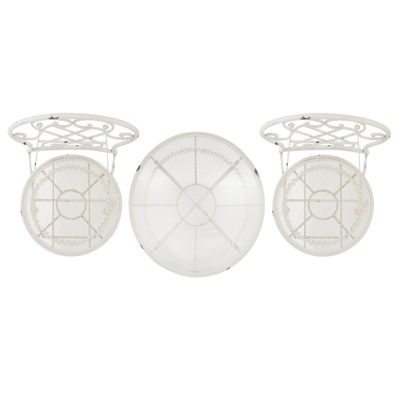 Safavieh Adriel 3Pc Iron Bistro Set in  White