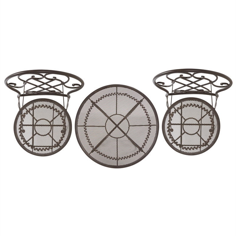 Safavieh Adriel 3Pc Iron Bistro Set in Brown