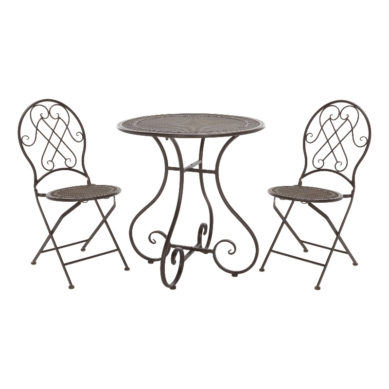 Safavieh Adriel 3Pc Iron Bistro Set in Brown