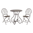 Safavieh Adriel 3Pc Iron Bistro Set in Brown