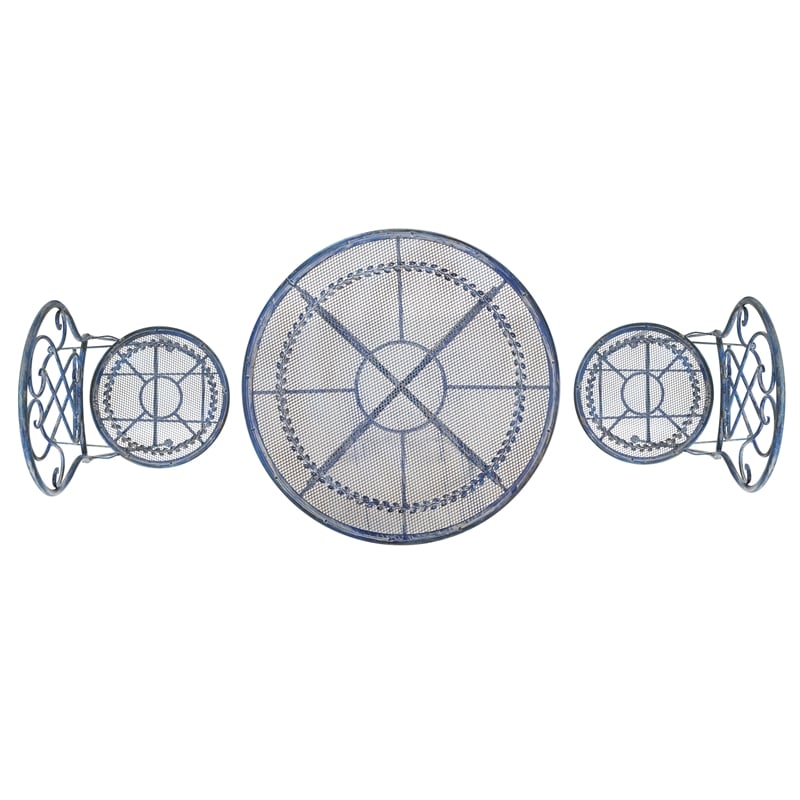 Safavieh Adriel 3Pc Iron Bistro Set in Blue