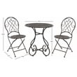 Safavieh Adriel 3Pc Iron Bistro Set in Black / Rust