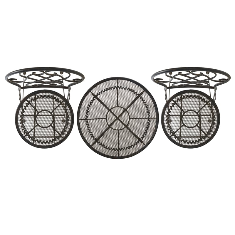 Safavieh Adriel 3Pc Iron Bistro Set in Black / Rust