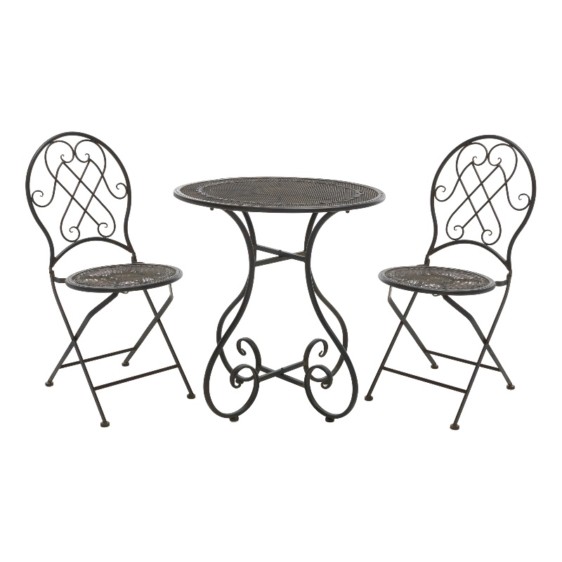Safavieh Adriel 3Pc Iron Bistro Set in Black / Rust